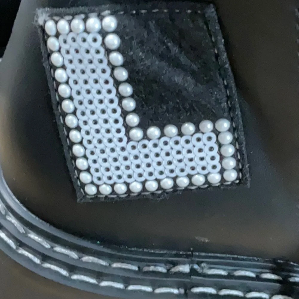 Karl Lagerfeld Black Combat Boots with Red Accents - Picture 7 of 11